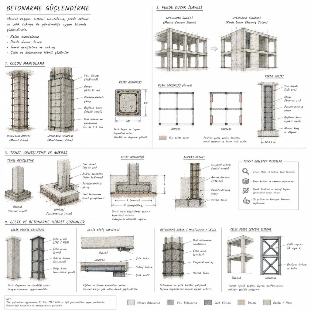 Betonarme Güçlendirme — teknik eskiz