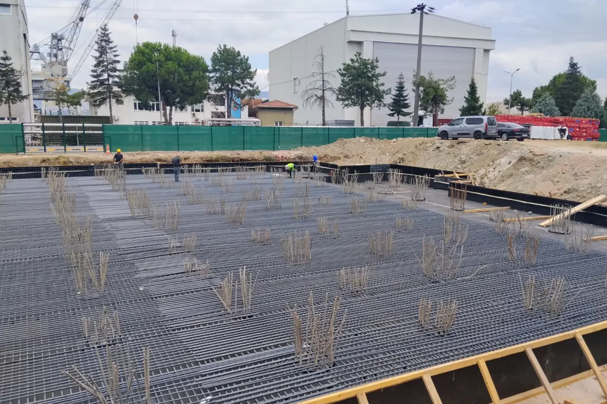 Radye hasırı ve kolon filizlerinin genel görünümü, kazı şevleri