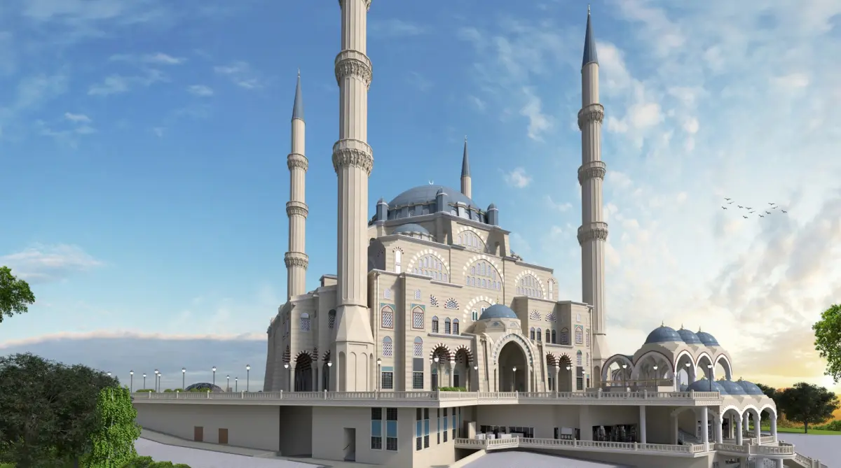 Kosova için üretilen fiberglas minare kalıbı modülleri, atölyede