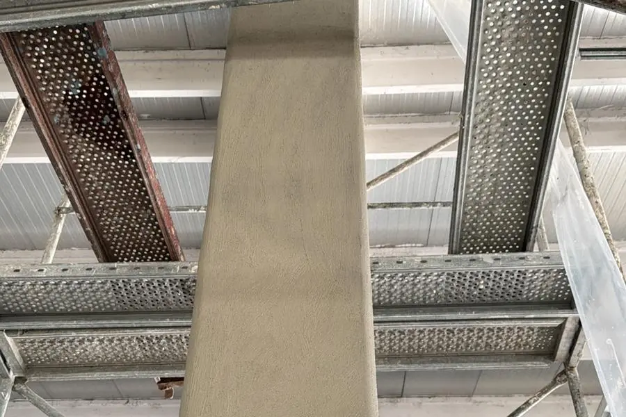 Kolon yüzeyinde karbon fiber kumaş sargısı