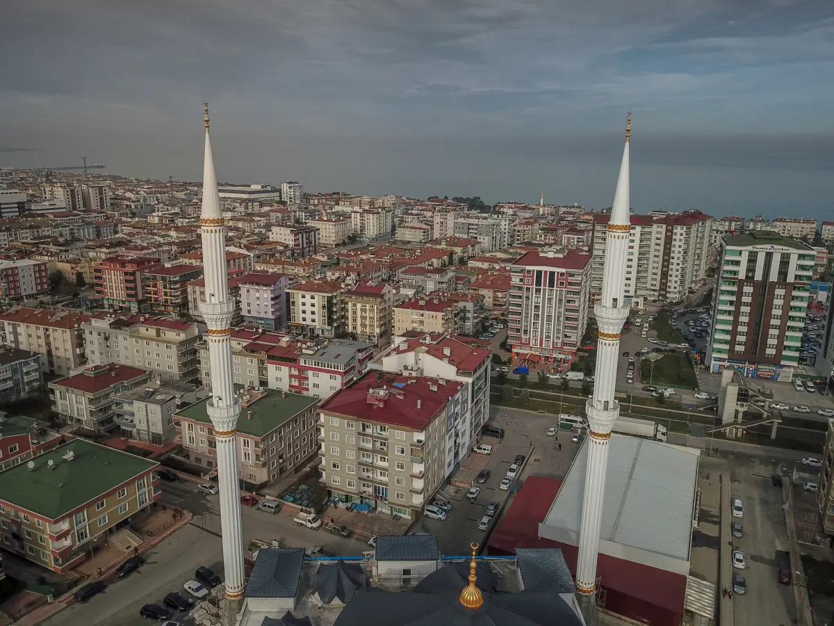Cami ve minarelerin havadan genel görünümü, Atakum / Samsun